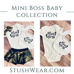 Mini Boss Skirted Bummie Outfit For Baby Girl | Skort, Onesie, and Headband Set